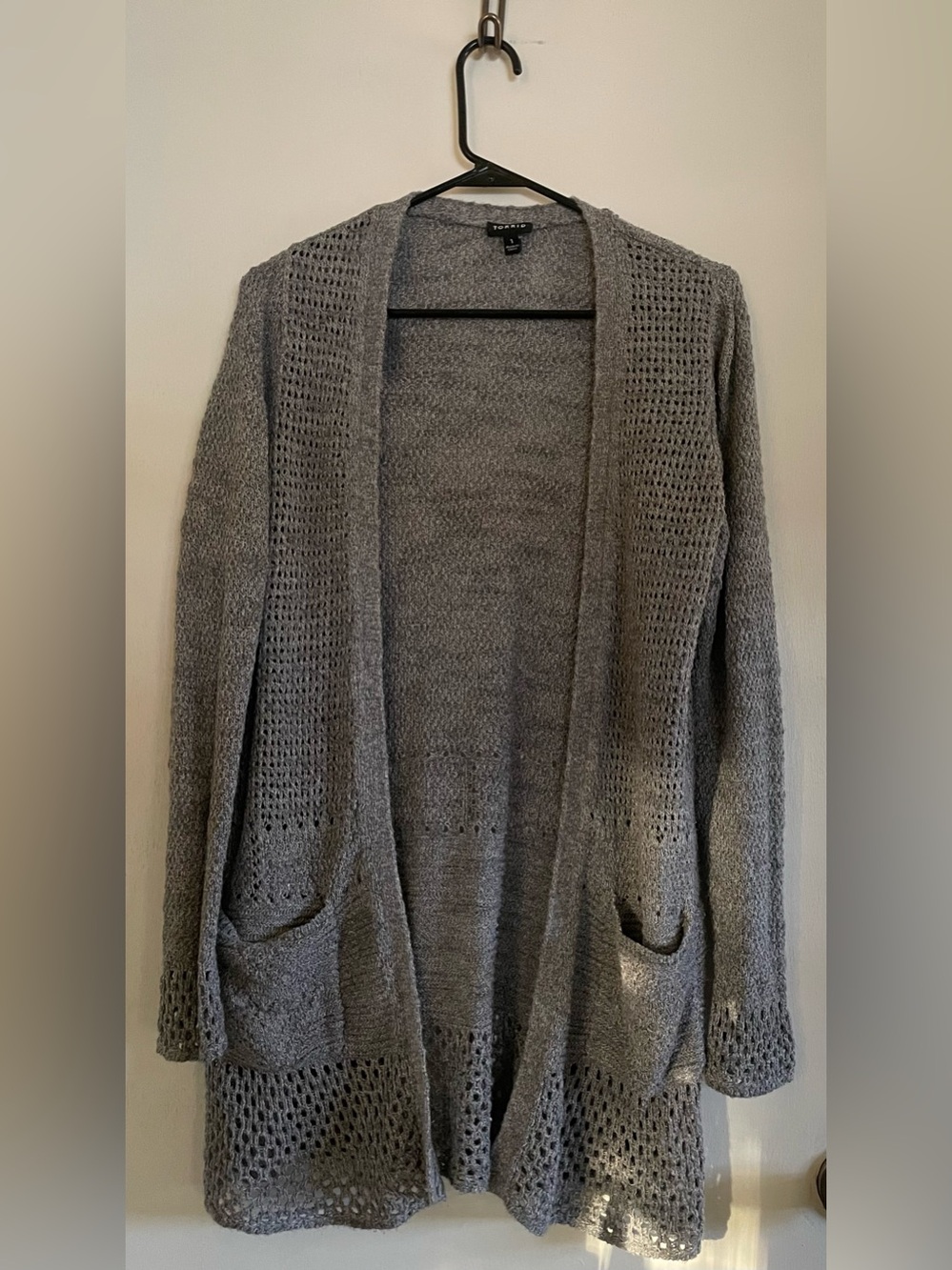 93d Torrid Gray Open-Front Knit Cardigan Sweater